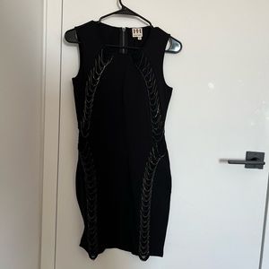 Haute hippie black dress chain detail